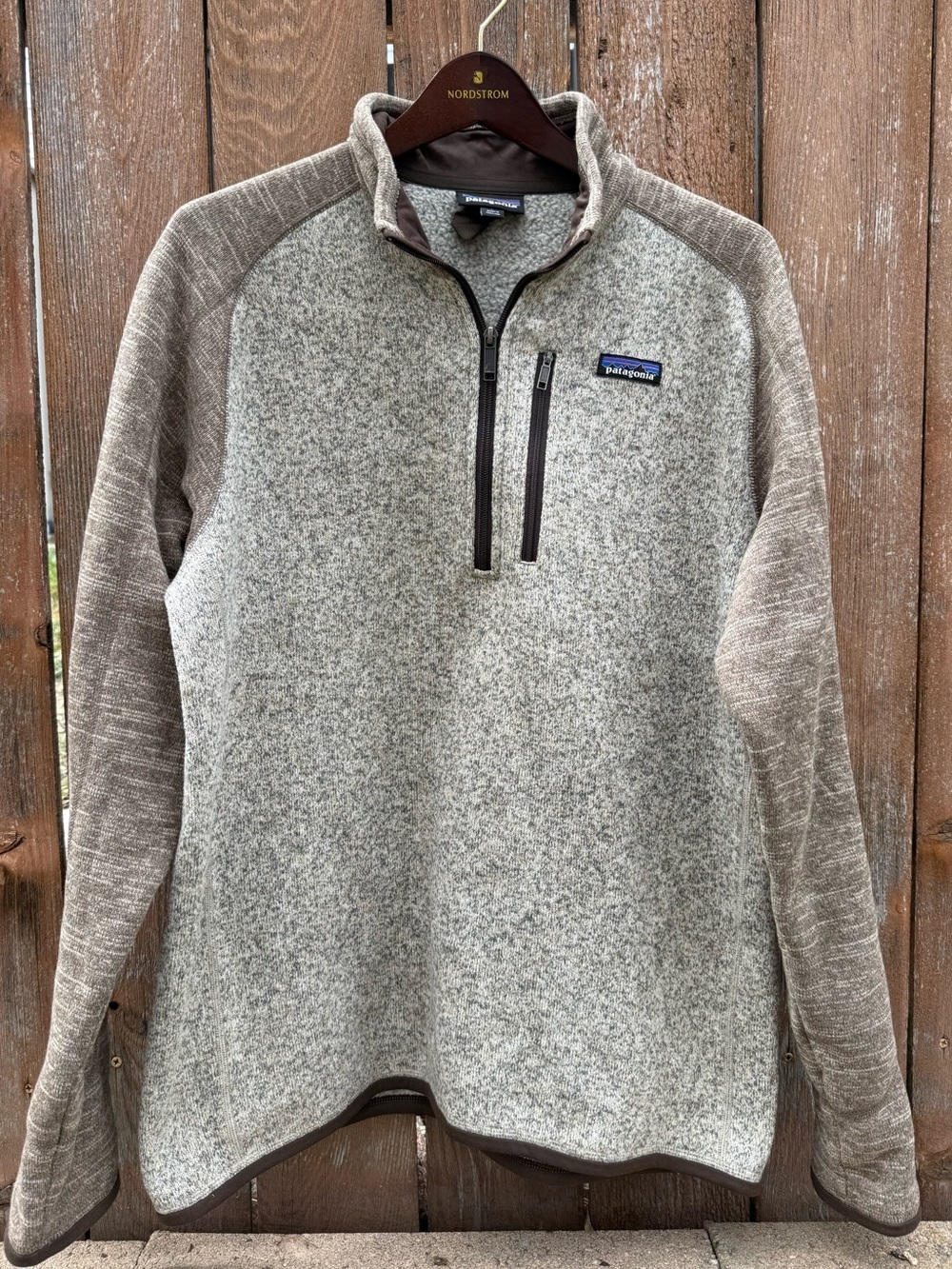 Patagonia Men’s Tan Heather Better Sweater 1/4 Zip Fleece Sweatshirt Large
